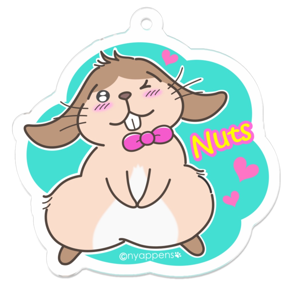 たれ耳うさぎのnutsくんアクキー(うきうき)