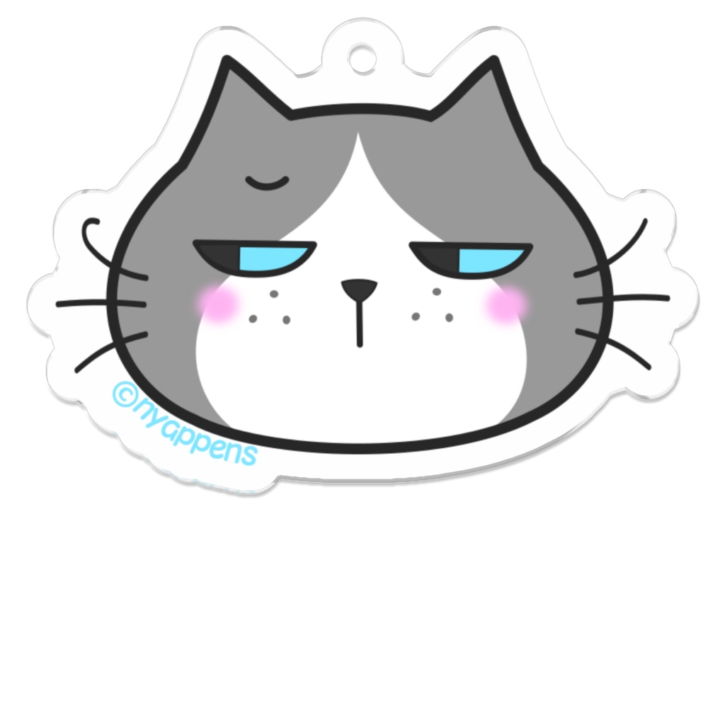 ひげまるアクキー(グレ白)