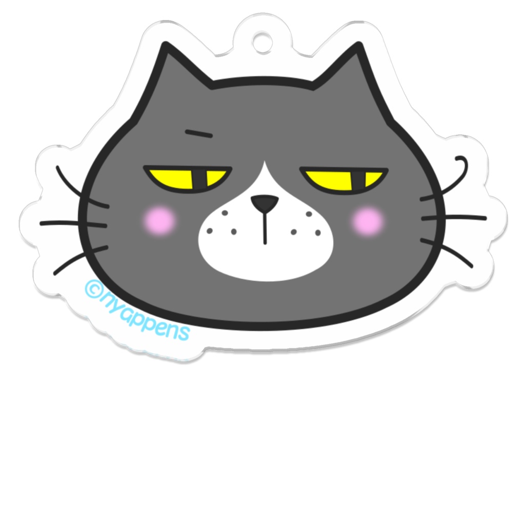 ヒゲまるアクキー(はな白)