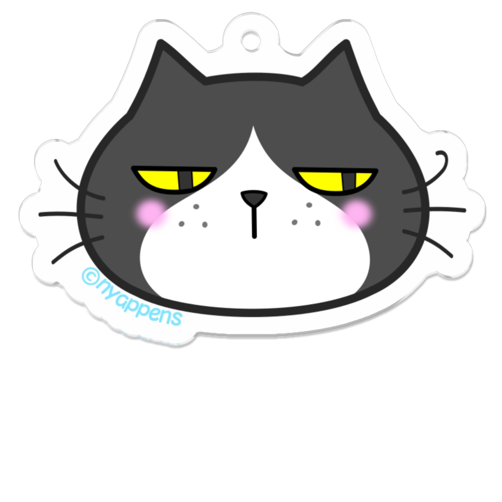 ヒゲまるアクキー(黒しろ)