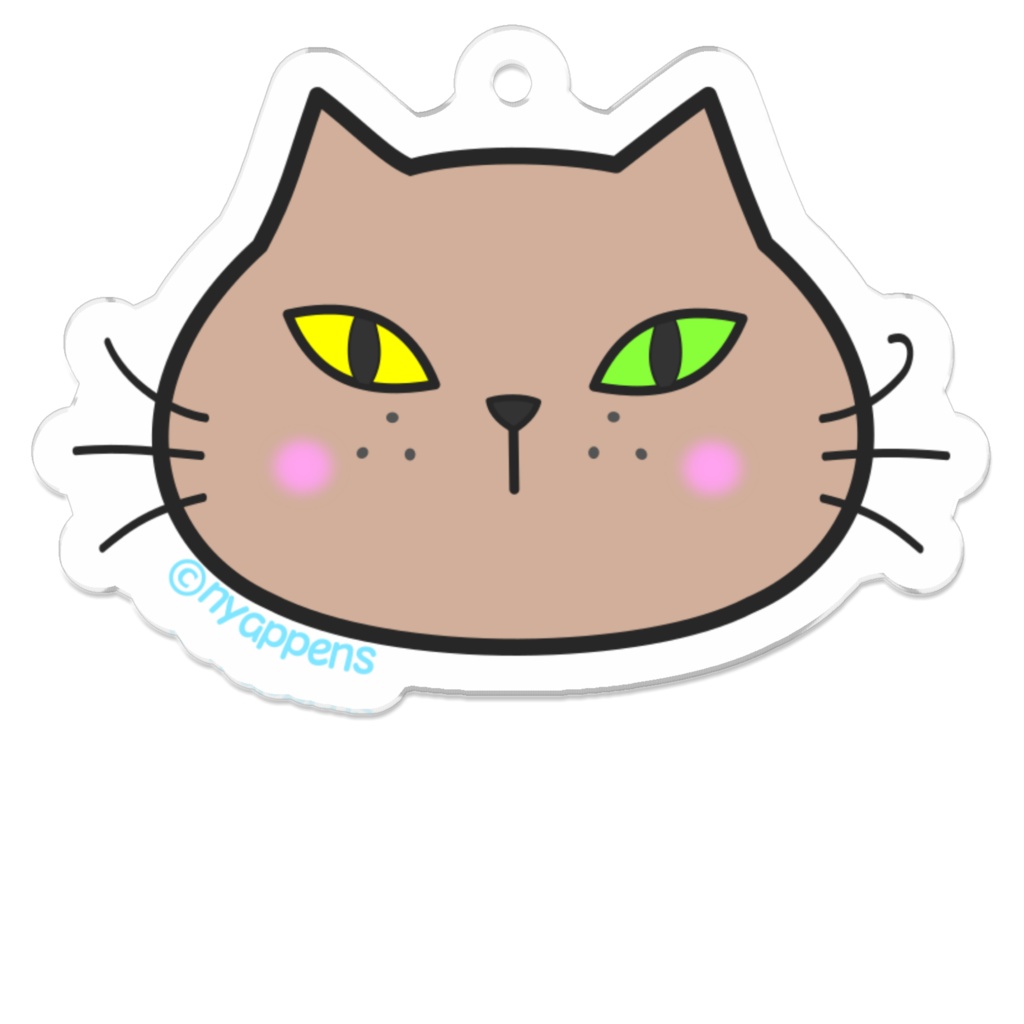 ひげまるアクキー(茶)