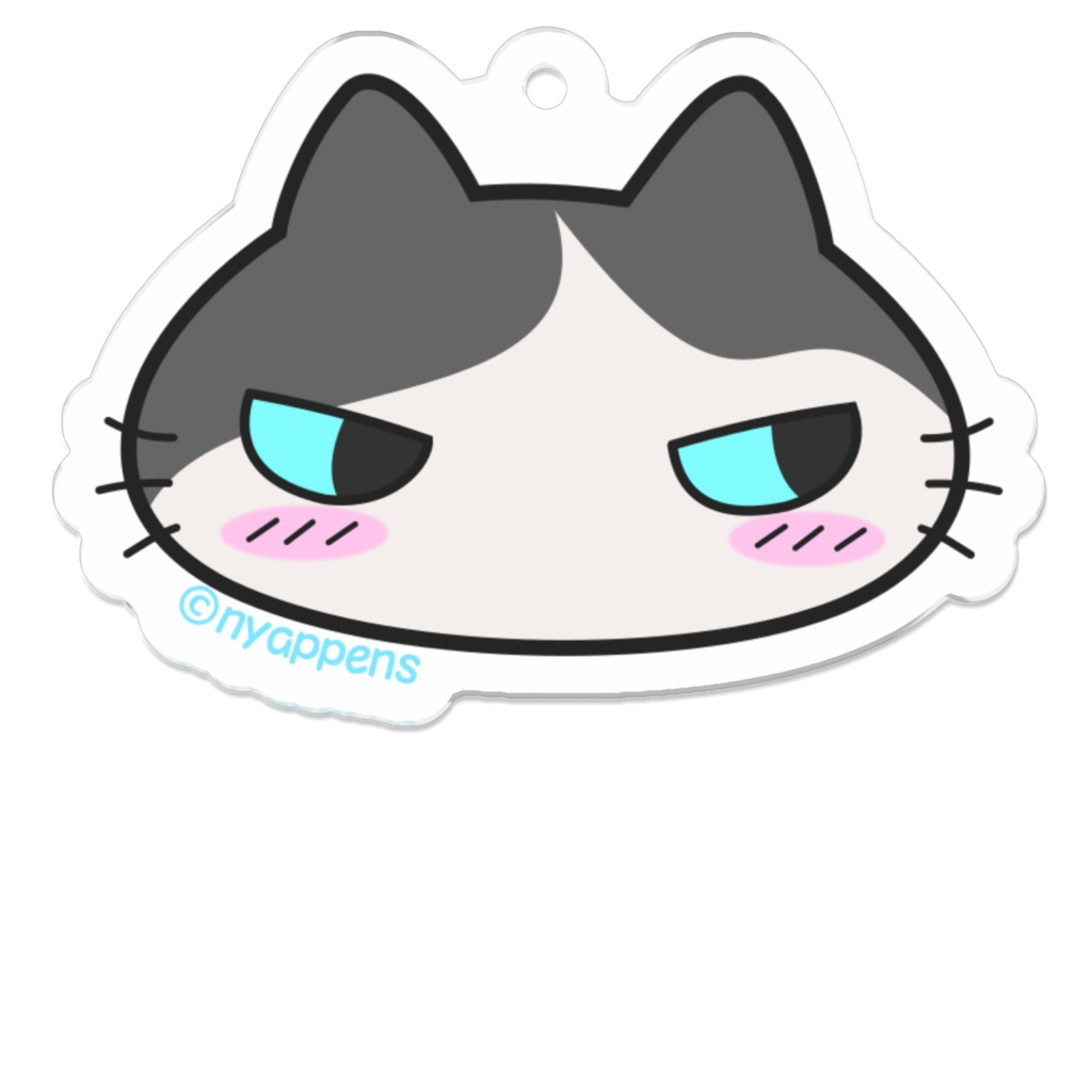 ゆるねこアクキー(グレはちわれ)