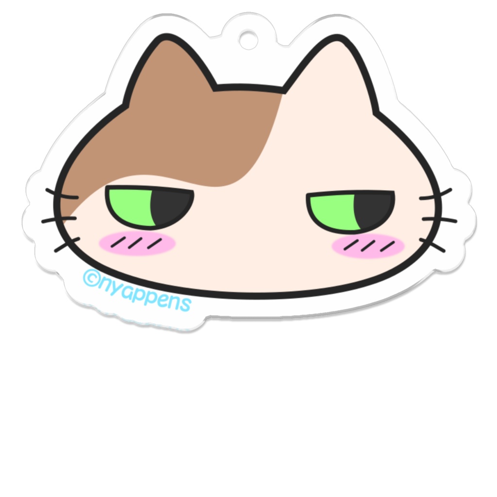 ゆるねこアクキー（茶ぶち）