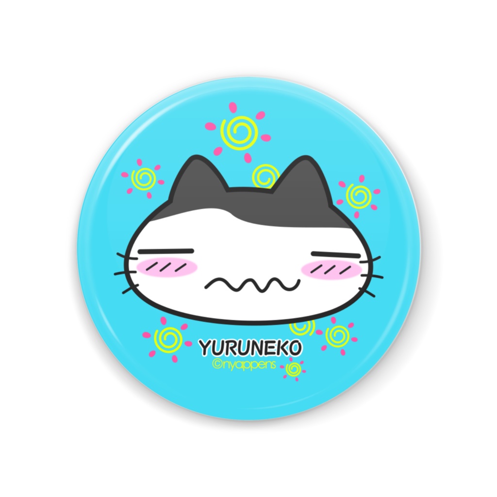 ゆるねこ缶ミラー（ぶち）