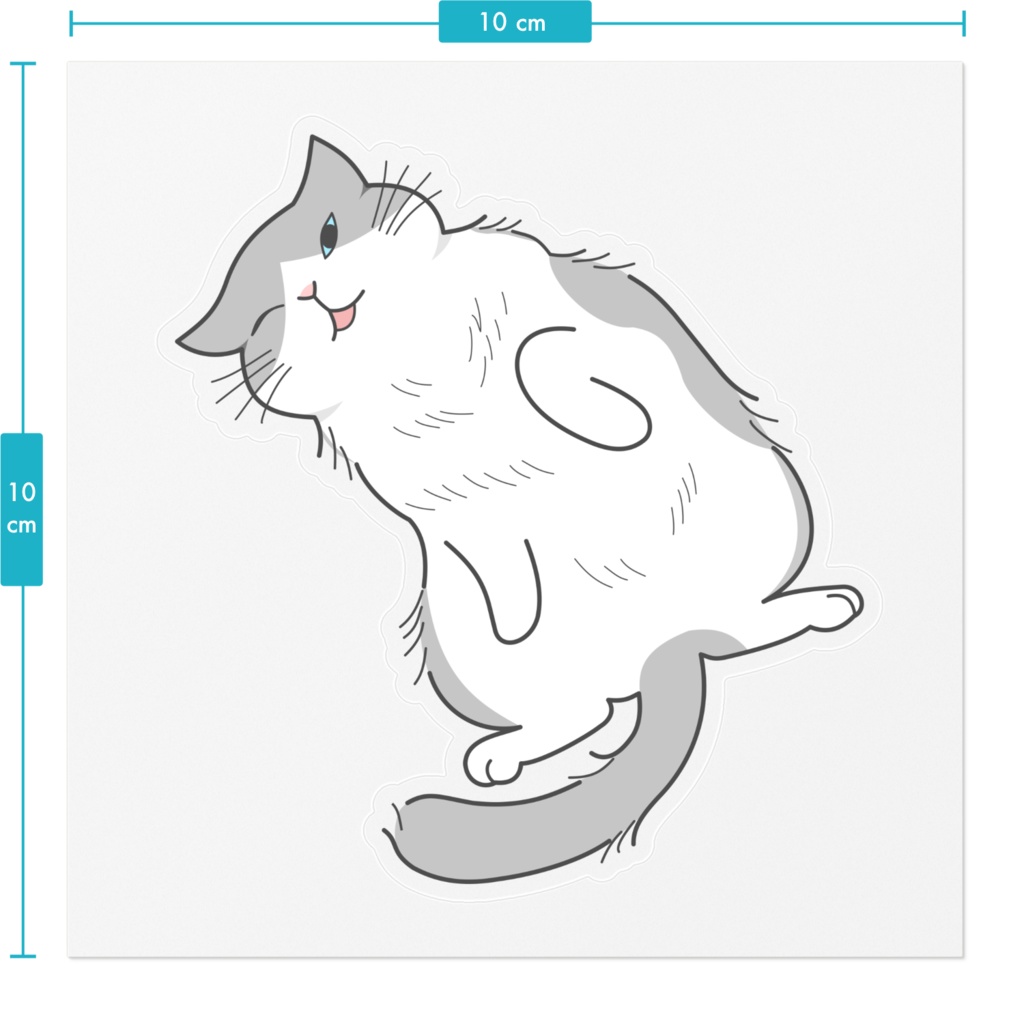 もふ猫ごろりんステッカー