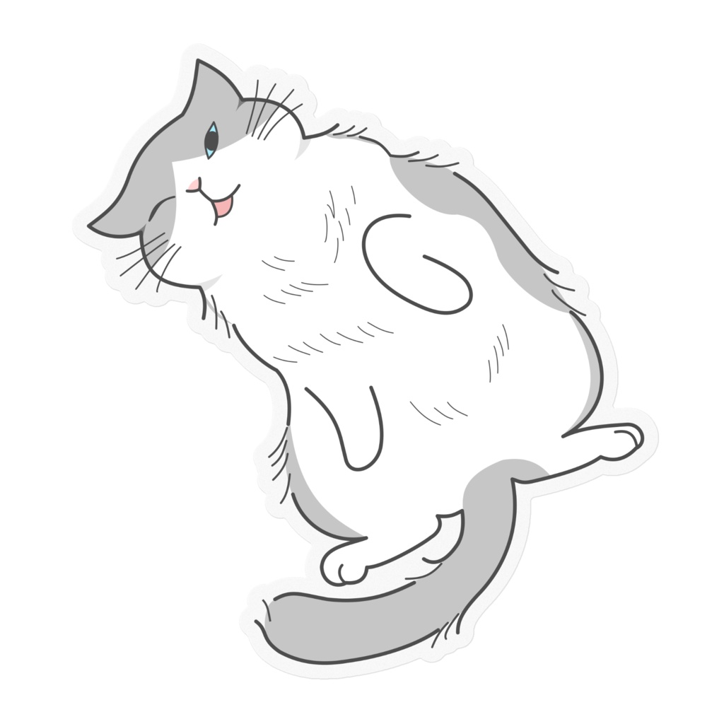 もふ猫ごろりんステッカー