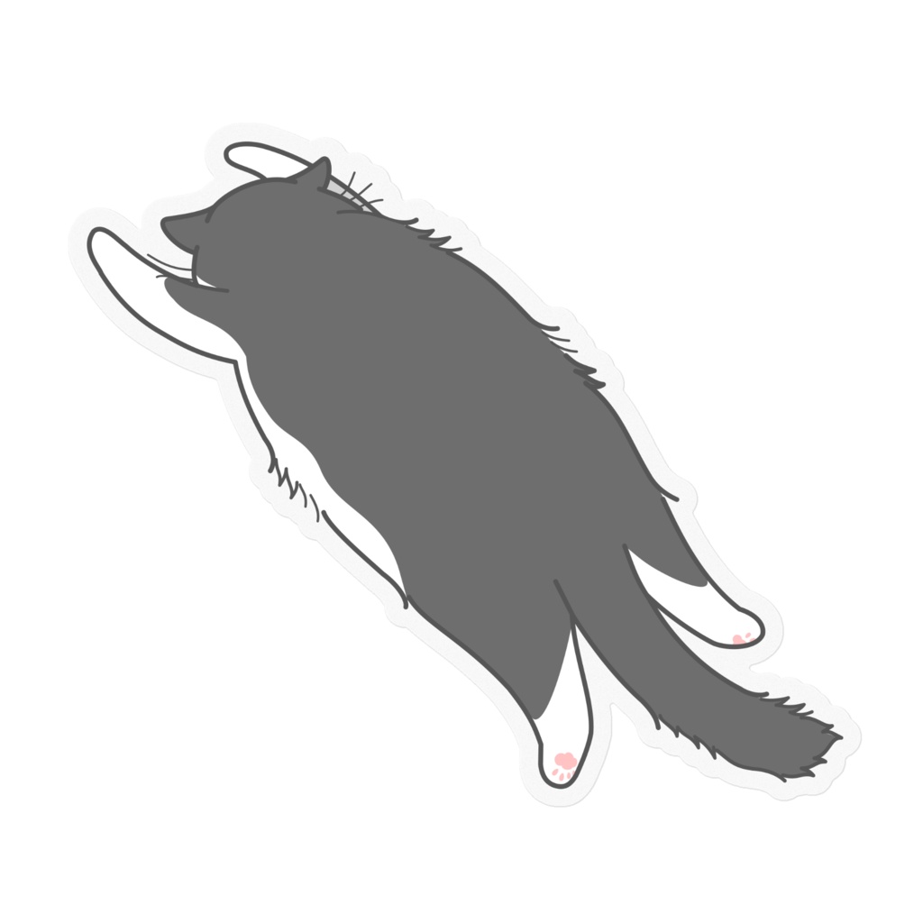 もふ猫だらりんステッカー(くま)