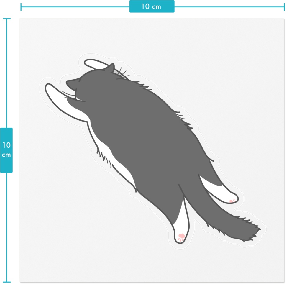 もふ猫だらりんステッカー(くま)