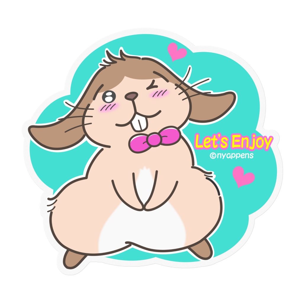 たれ耳うさぎのNutsくんステッカー（ごきげん）