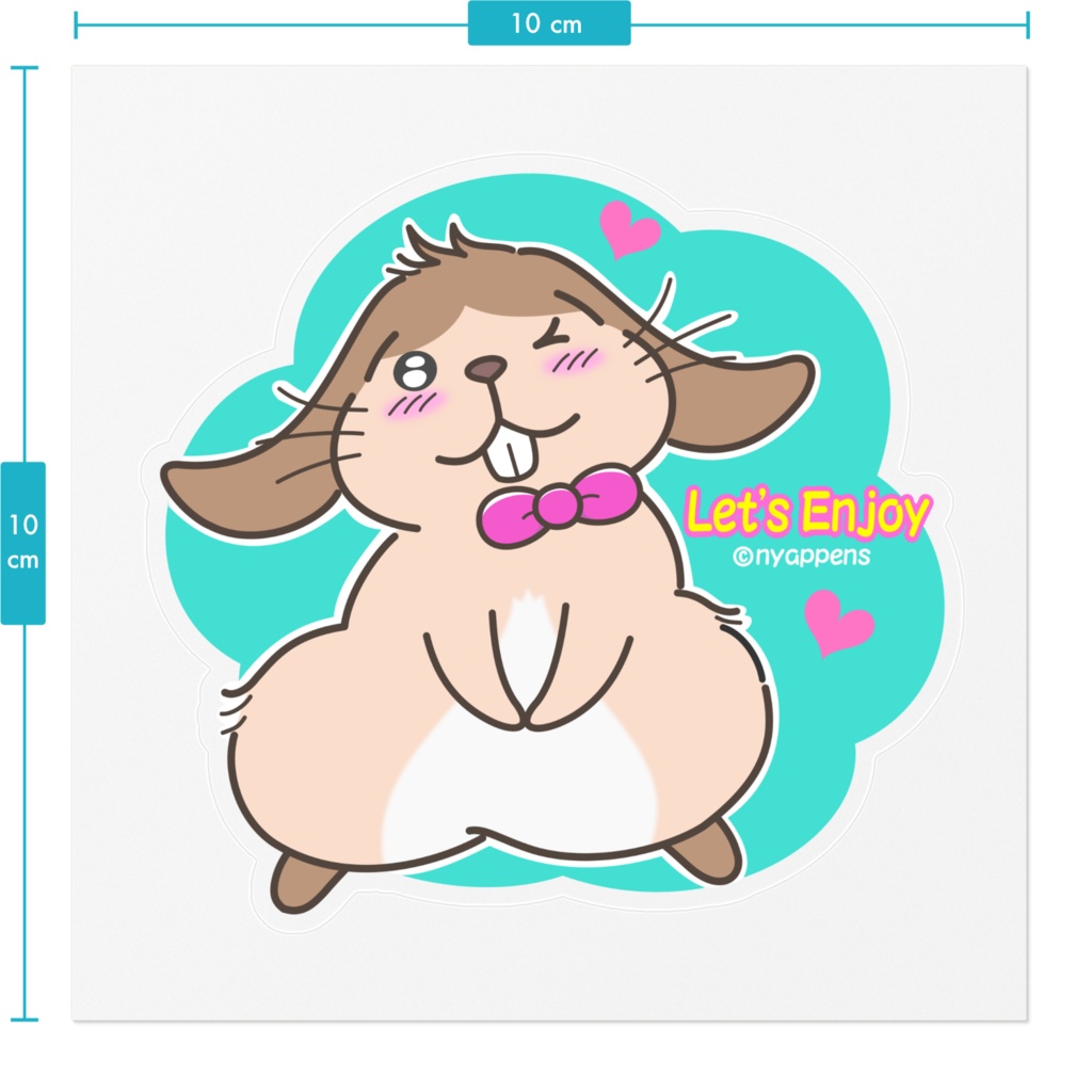 たれ耳うさぎのNutsくんステッカー(ごきげん)