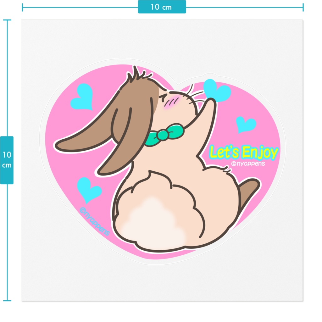 たれ耳うさぎのNutsくんステッカー(らぶ)