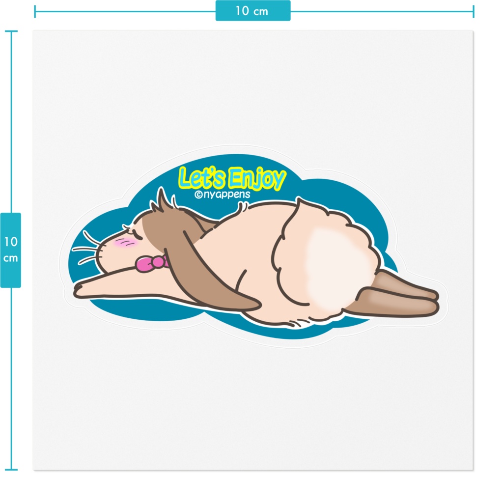 たれ耳うさぎのNutsくんステッカー(すや~)