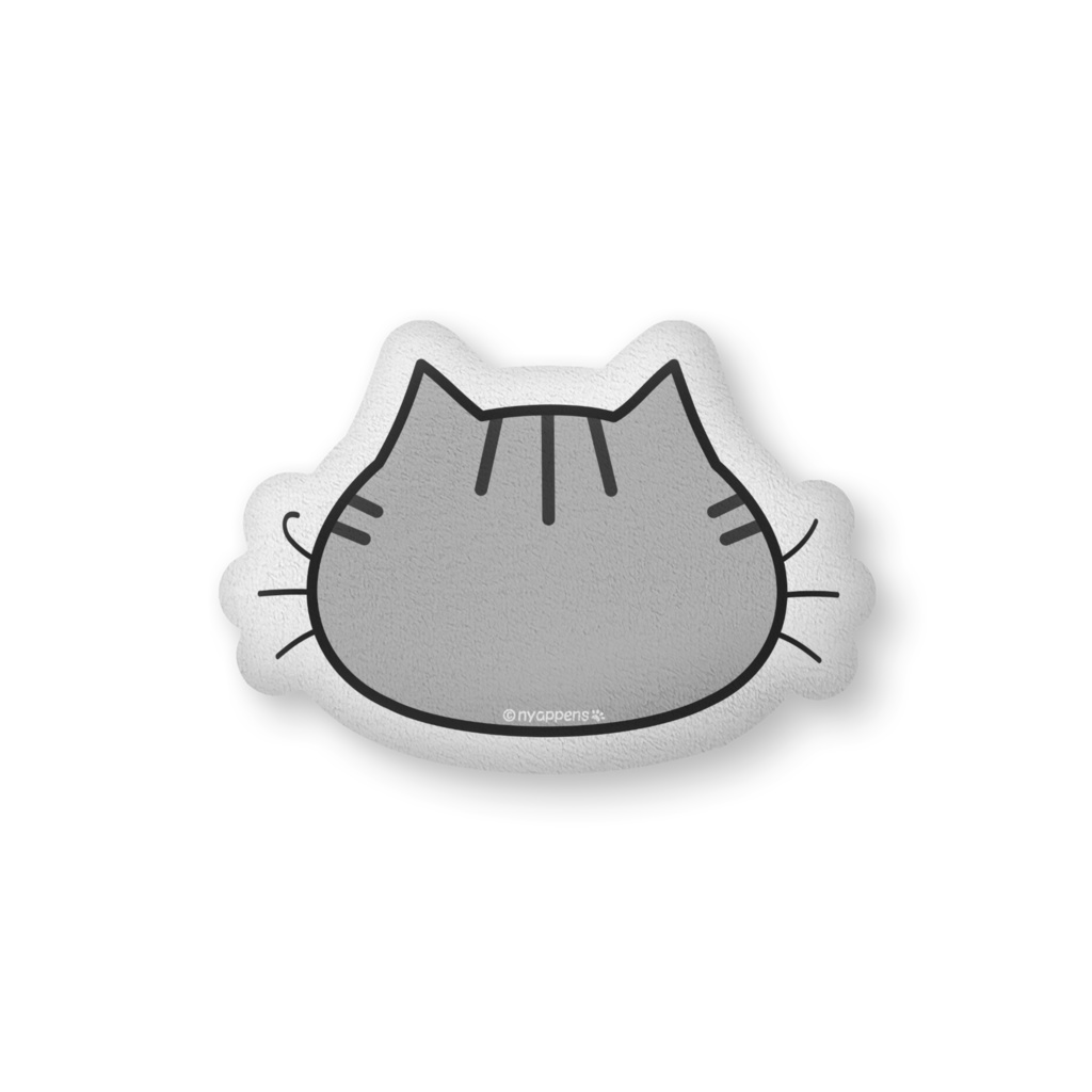 ひげまる★ふかふか両面クッション(グレとら)