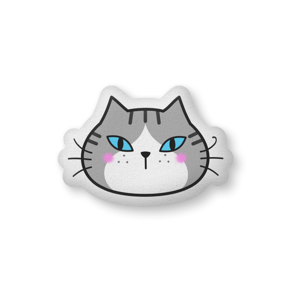 ひげまる★ふかふか両面クッション(グレとら)