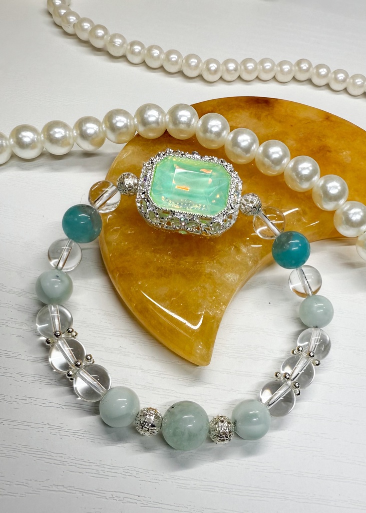 【虹色の夢】天然石デザインブレスレット