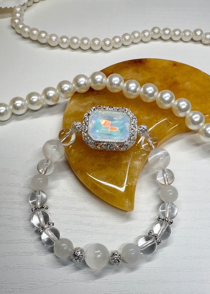 【虹色の夢】天然石デザインブレスレット