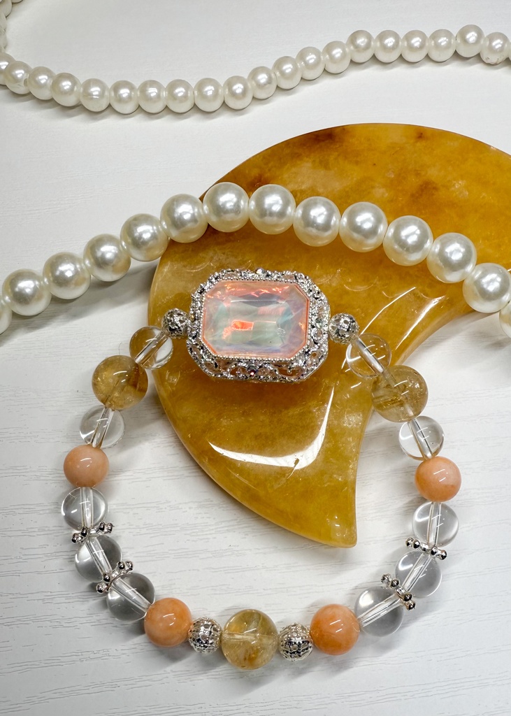 【虹色の夢】天然石デザインブレスレット