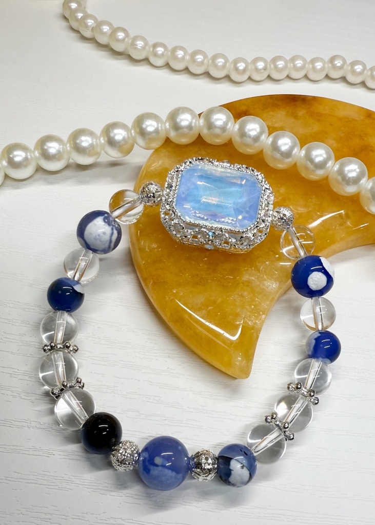 【虹色の夢】天然石デザインブレスレット