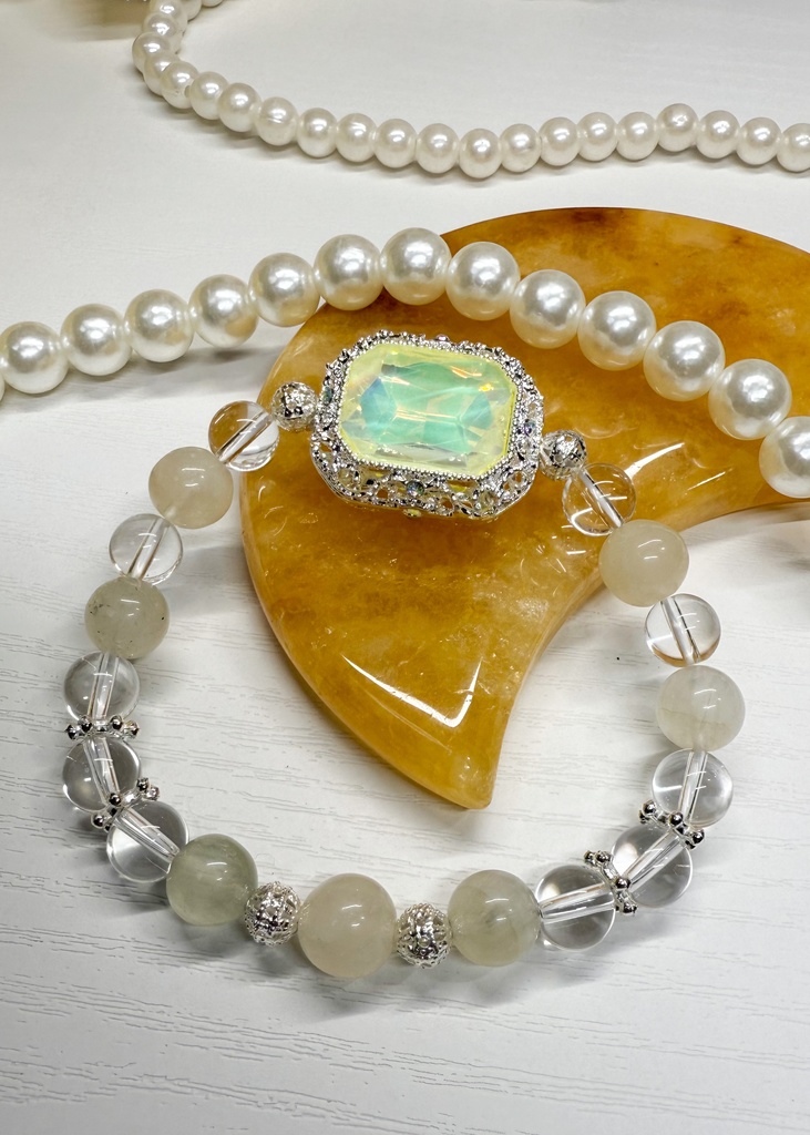 【虹色の夢】天然石デザインブレスレット