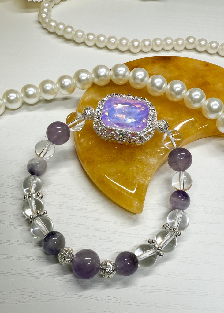 【虹色の夢】天然石デザインブレスレット