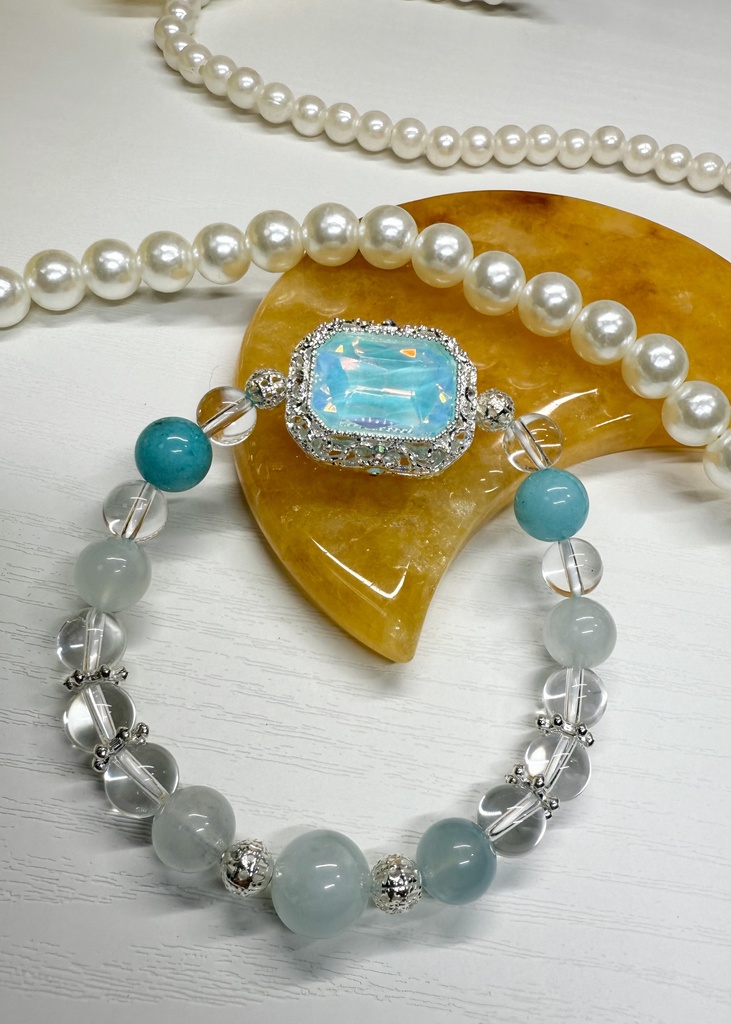 【虹色の夢】天然石デザインブレスレット