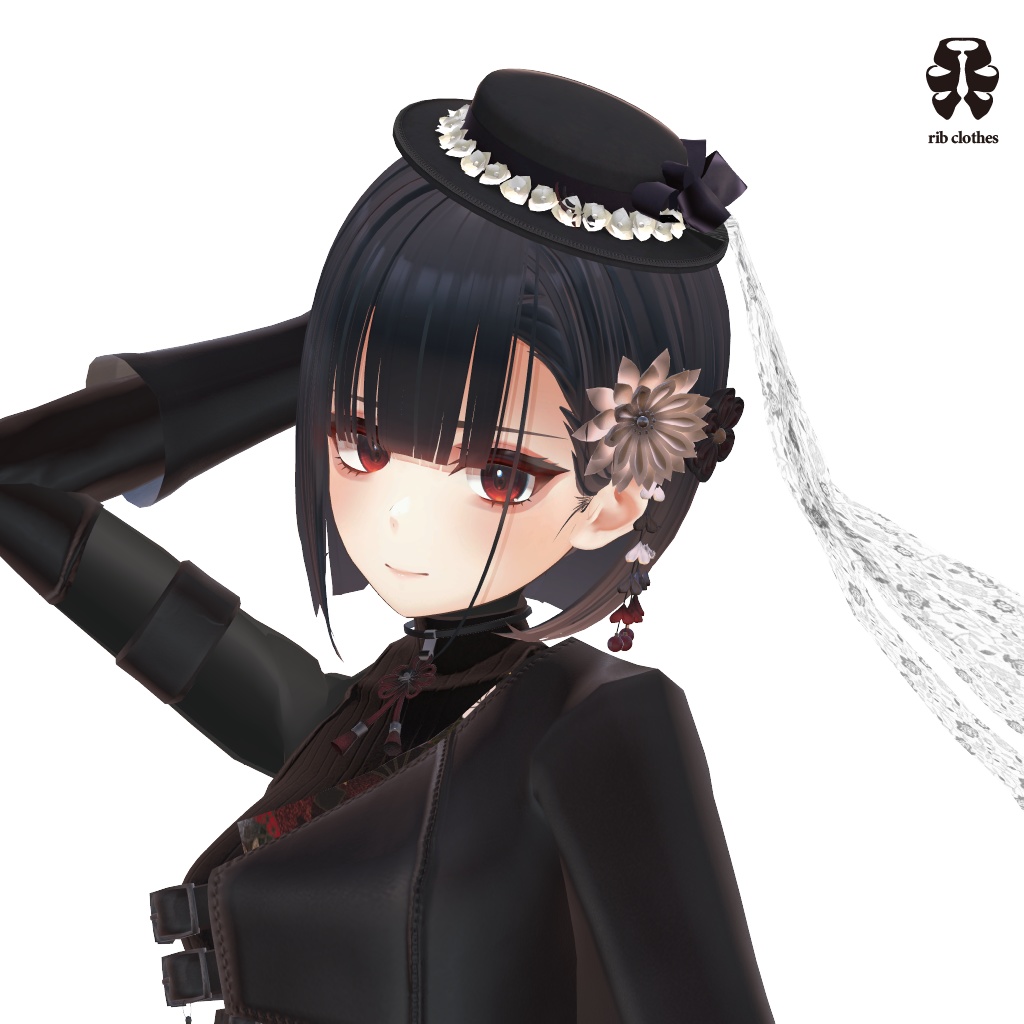 Lace Hat【VRC・7アバター対応】 #rib_clothes