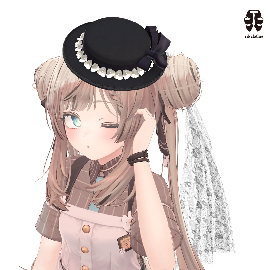 Lace Hat【VRC・7アバター対応】 #rib_clothes