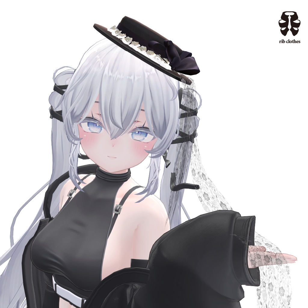 Lace Hat【VRC・7アバター対応】 #rib_clothes