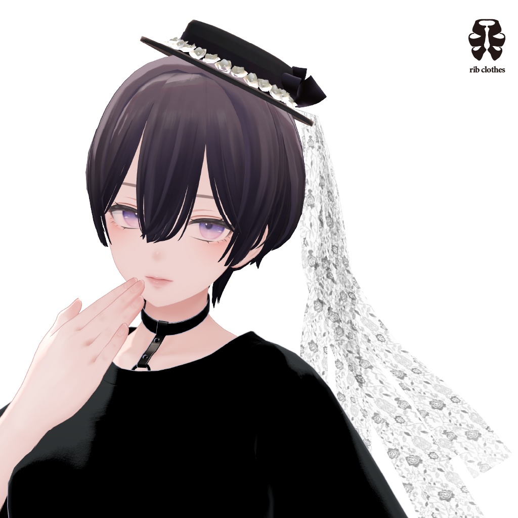 Lace Hat【VRC・7アバター対応】 #rib_clothes