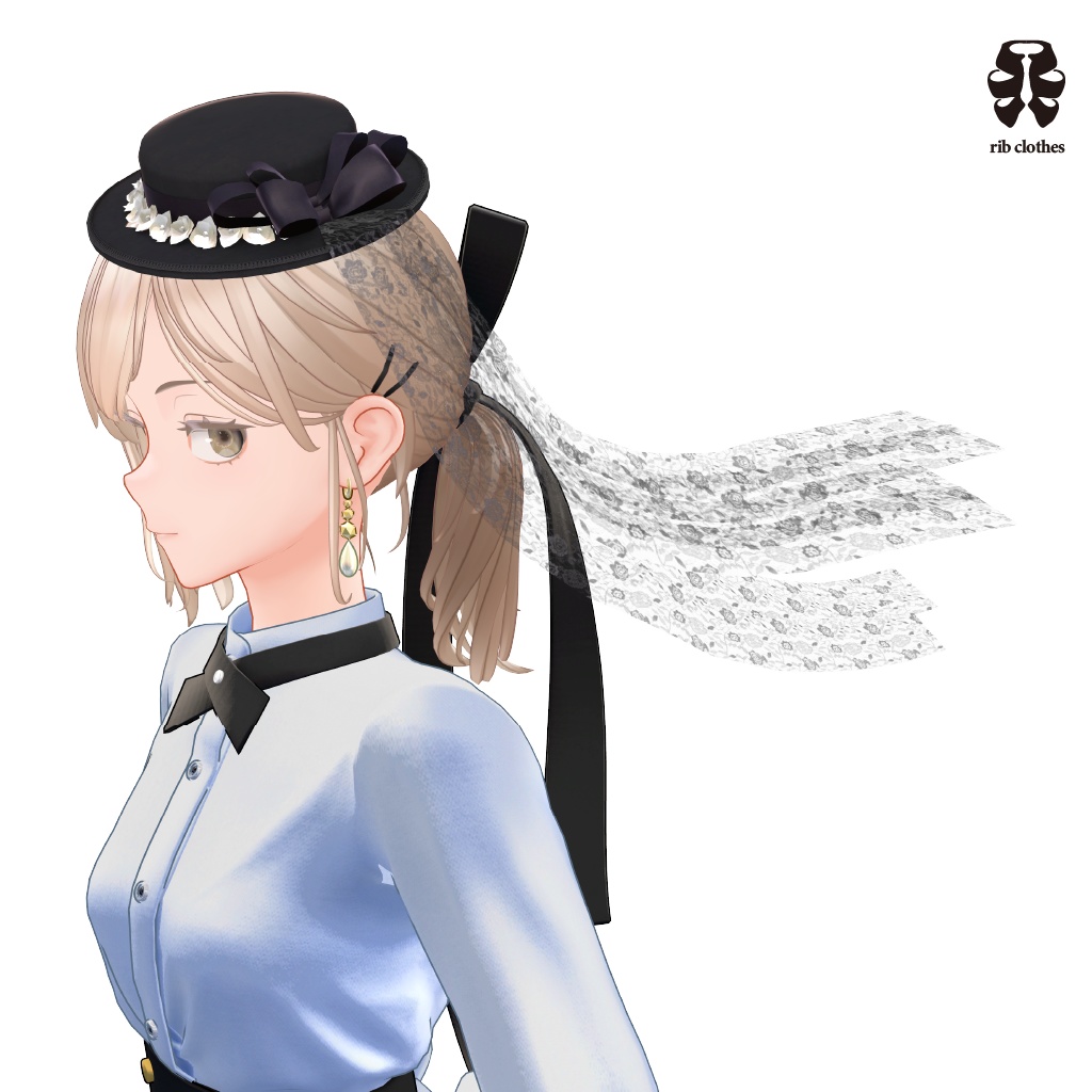 Lace Hat【VRC・7アバター対応】 #rib_clothes