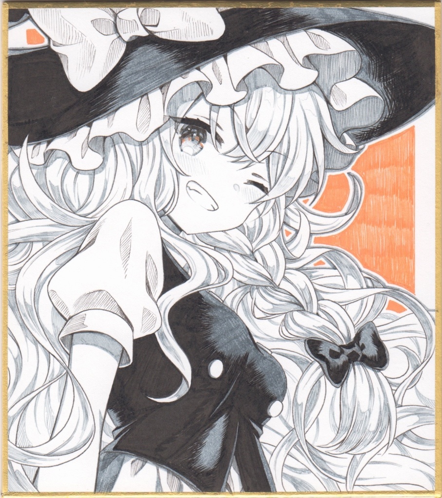 【小色紙】霧雨魔理沙【ペン画】