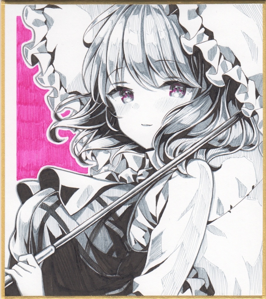 【小色紙】風見幽香【ペン画】