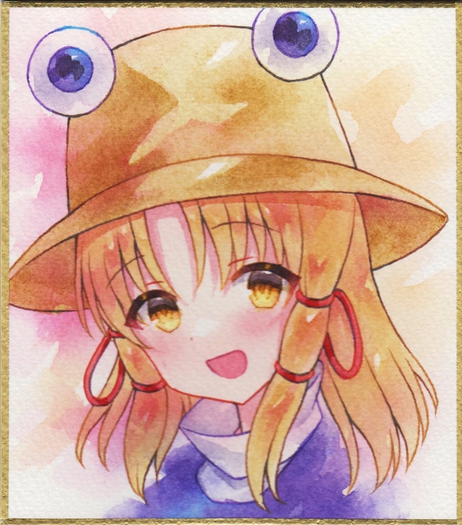 【小色紙】洩矢諏訪子【水彩画】