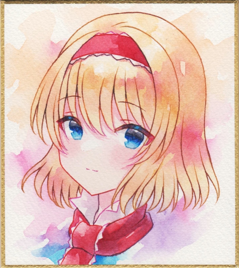 【小色紙】アリス【水彩画】