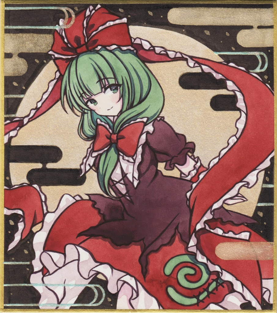 【小色紙】鍵山雛【墨絵】