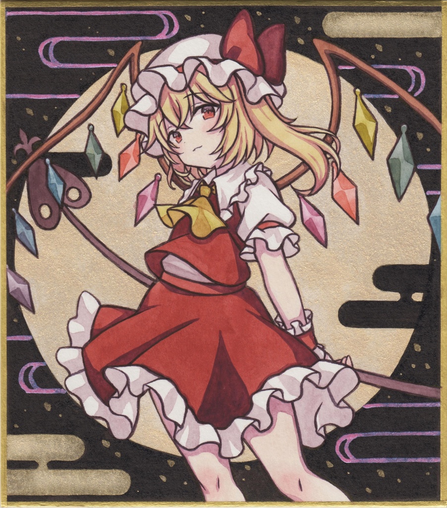 【小色紙】フランドール【墨絵】