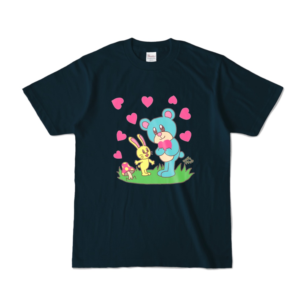 ハートをつかまえたクマさんTシャツ(お色選べます)