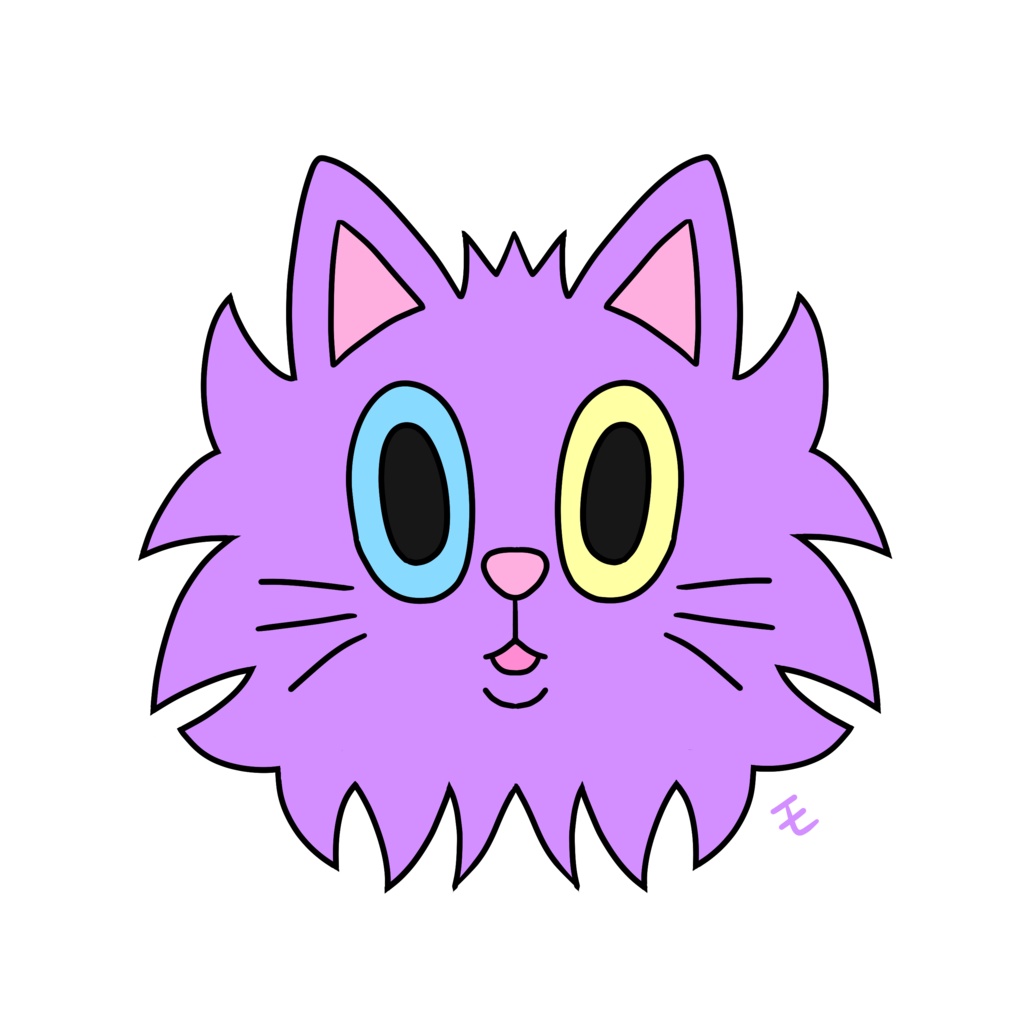 もふネコワンポイントTシャツホワイト