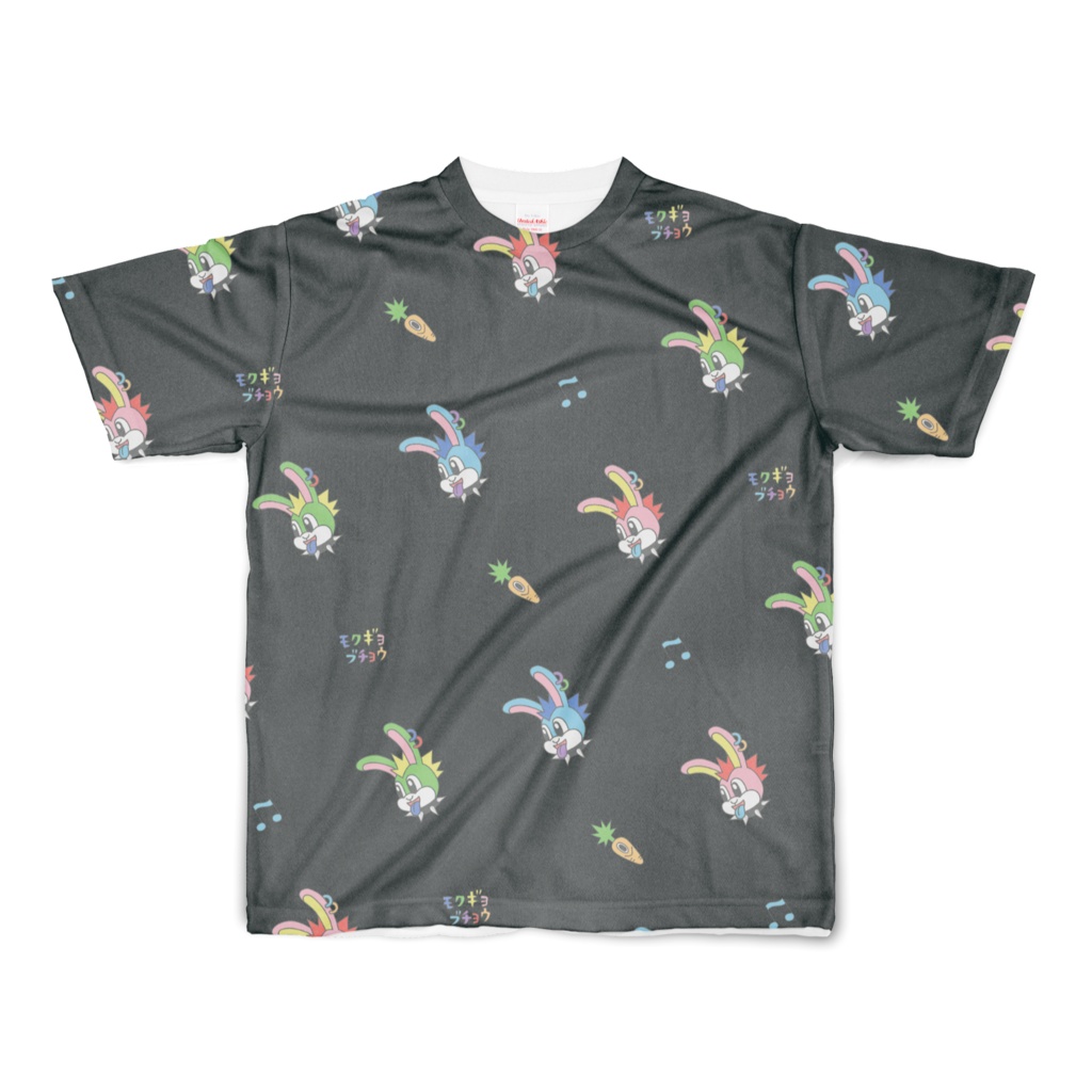 モヒカンウサギ総柄パンクTシャツ(お色選べます)
