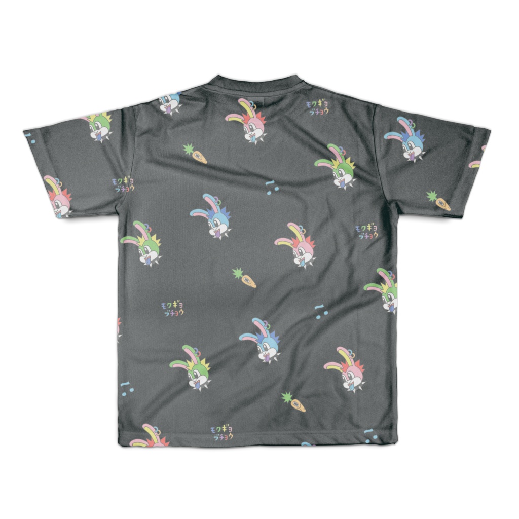 モヒカンウサギ総柄パンクTシャツ(お色選べます)