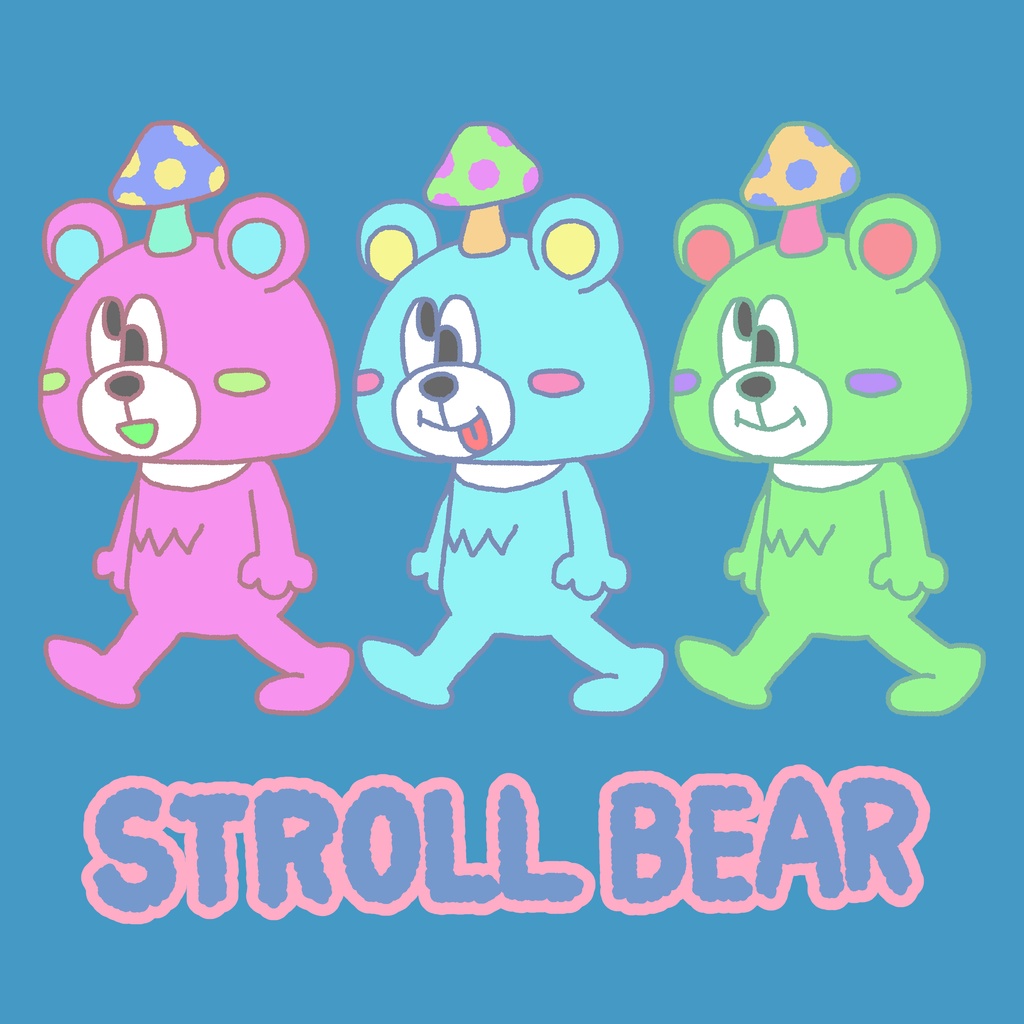 お散歩クマさんラグランTシャツ