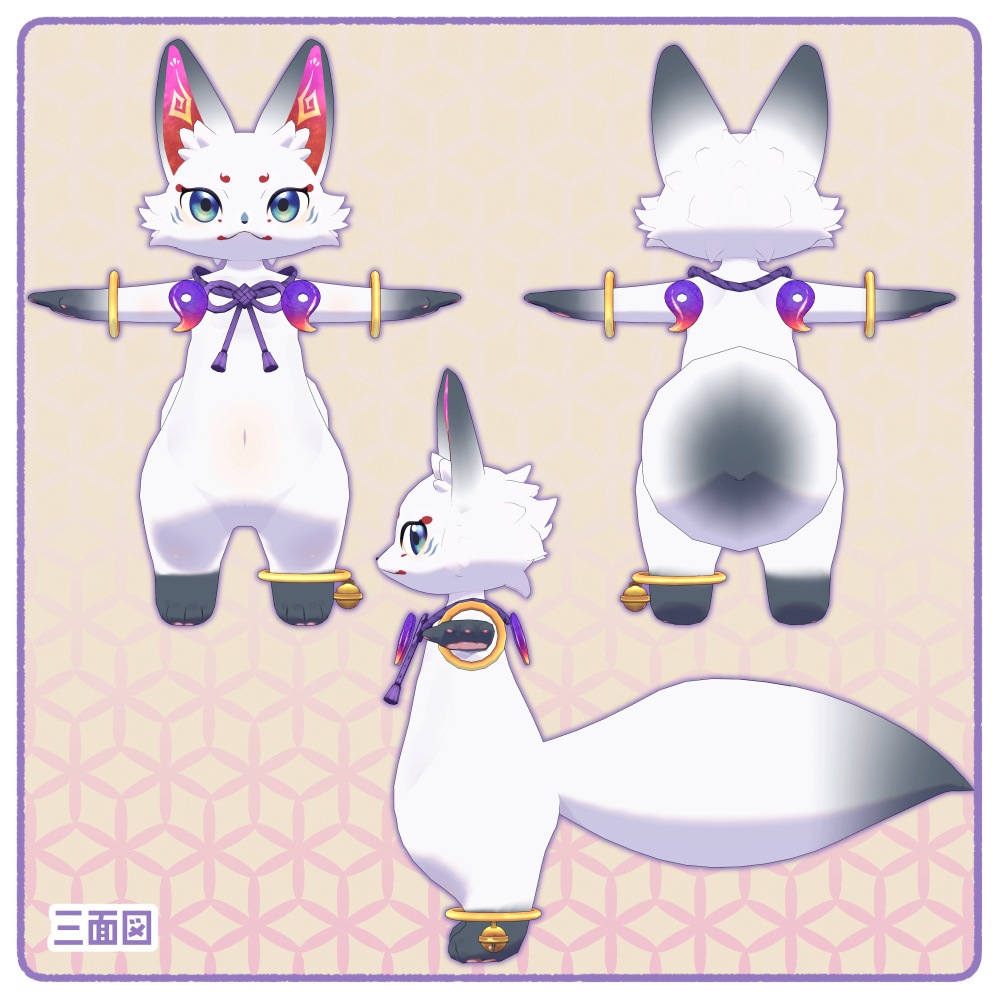 【VRC想定】オリジナル3Dモデル いなほ INAHO