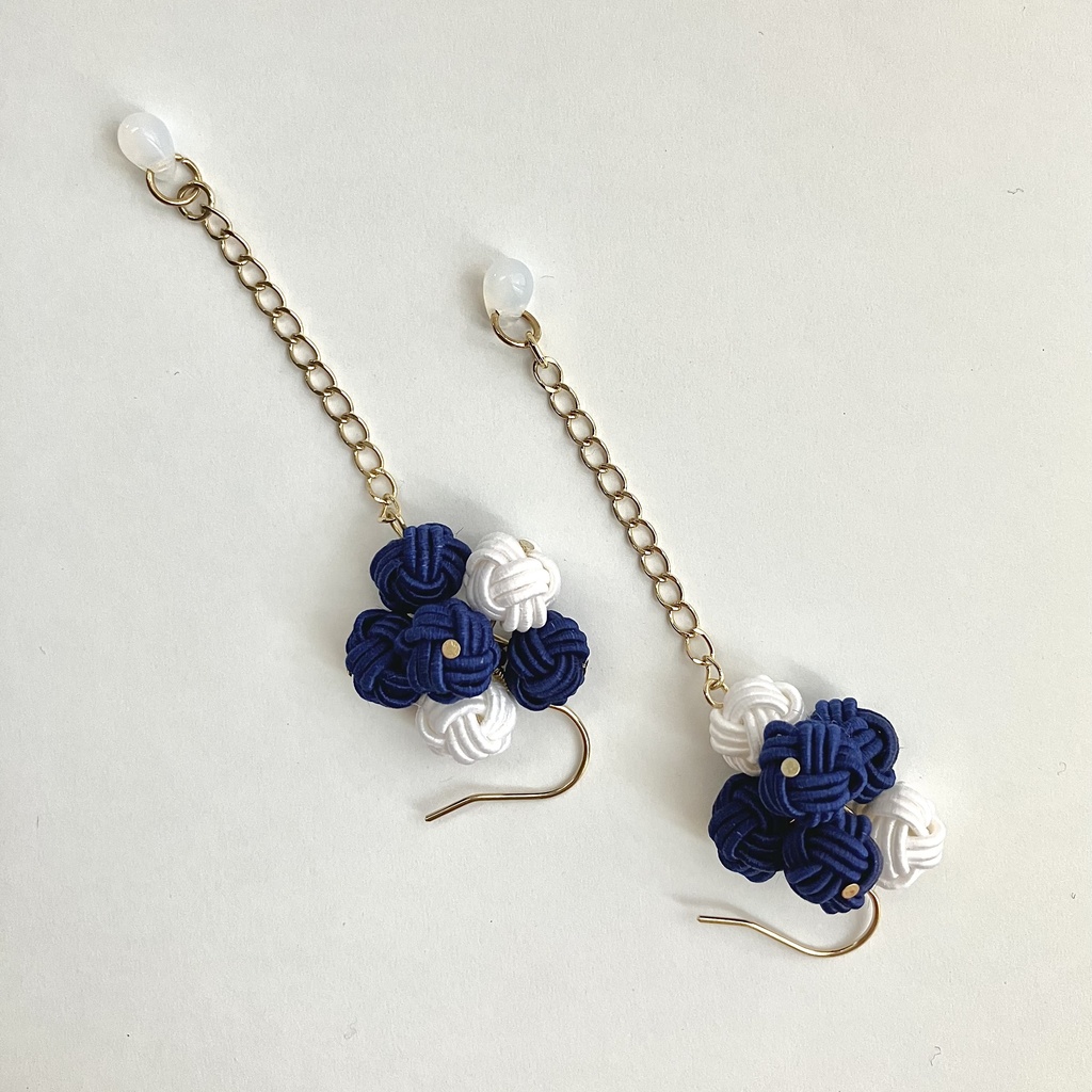 ころころあわじ玉とチェコビーズのピアス(イヤリング)