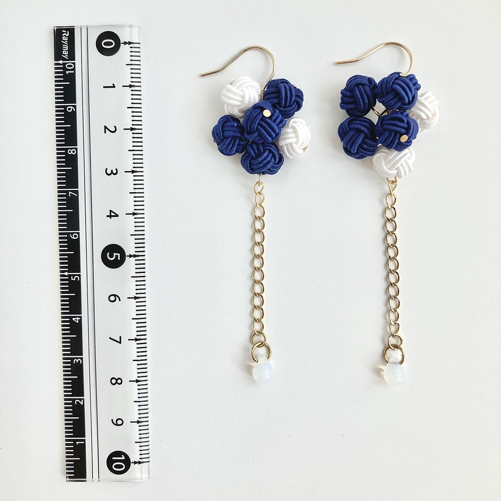 ころころあわじ玉とチェコビーズのピアス(イヤリング)