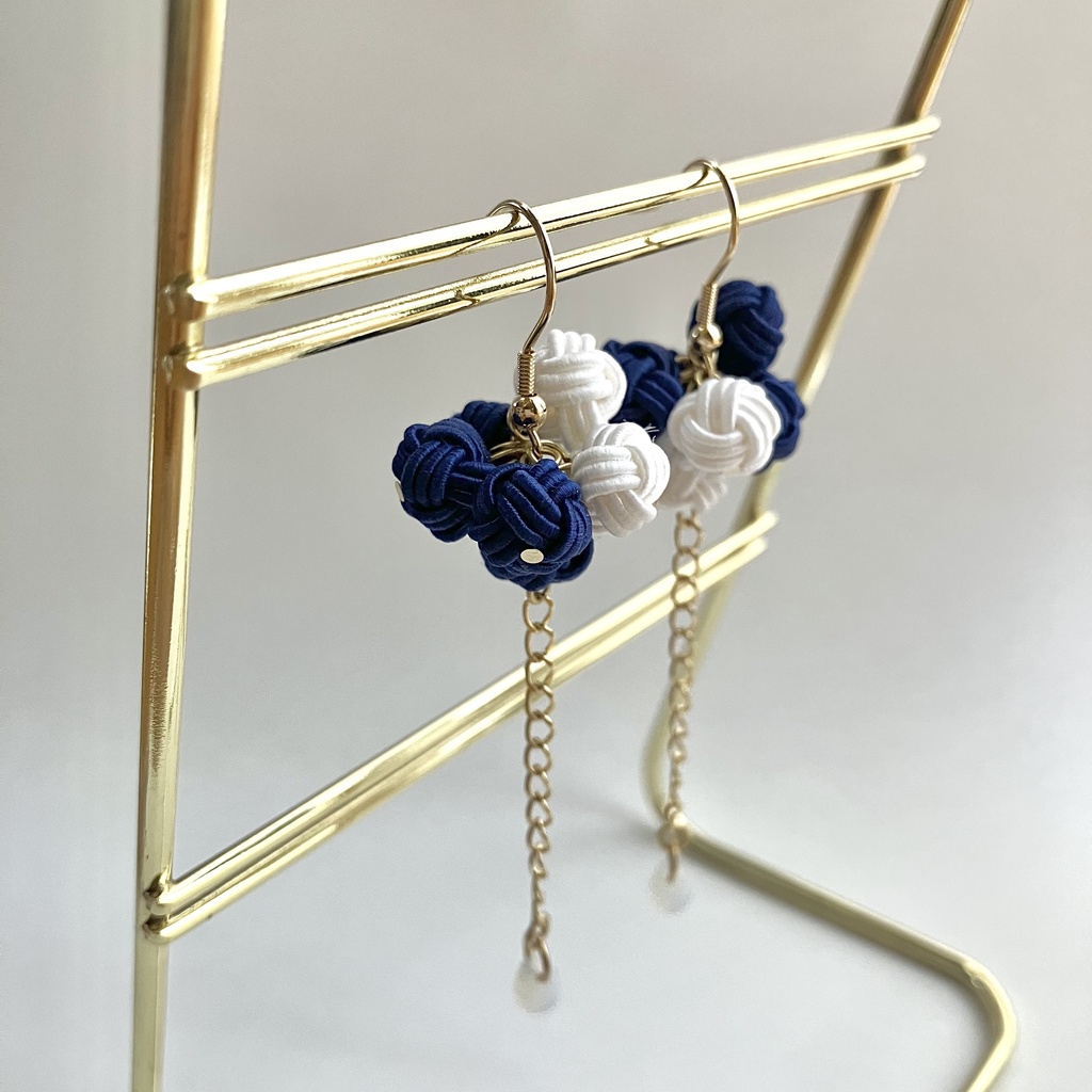 ころころあわじ玉とチェコビーズのピアス(イヤリング)