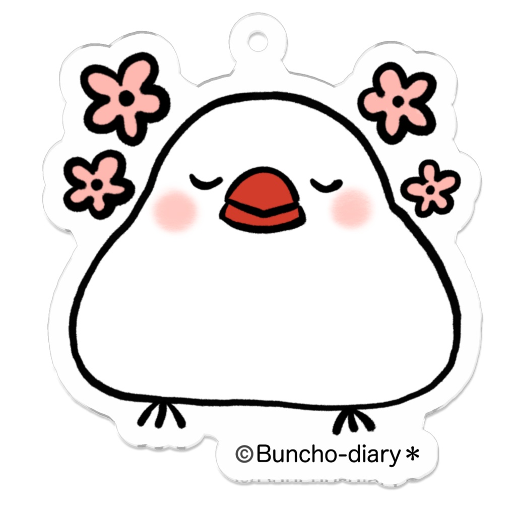 Buncho−diary＊　もち文鳥　アクリルキーホルダー　