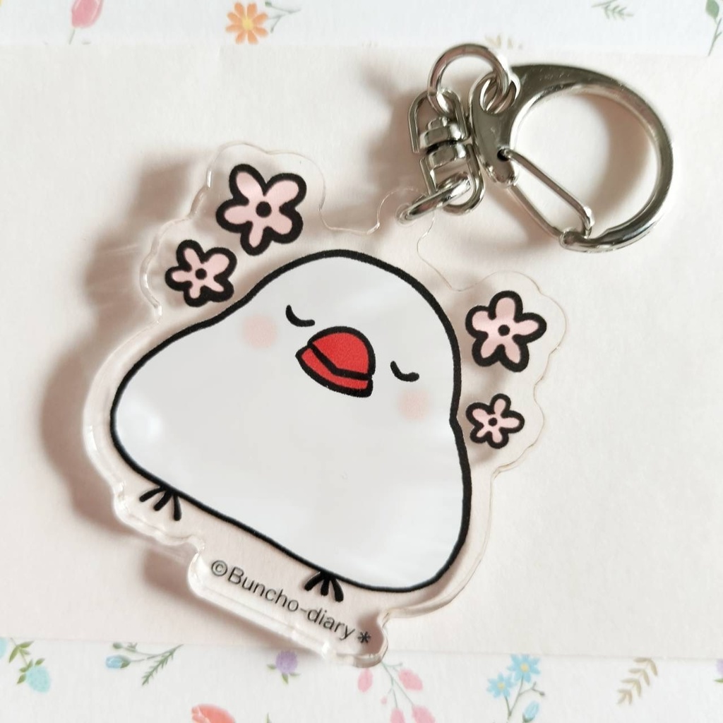 Buncho−diary* もち文鳥 アクリルキーホルダー