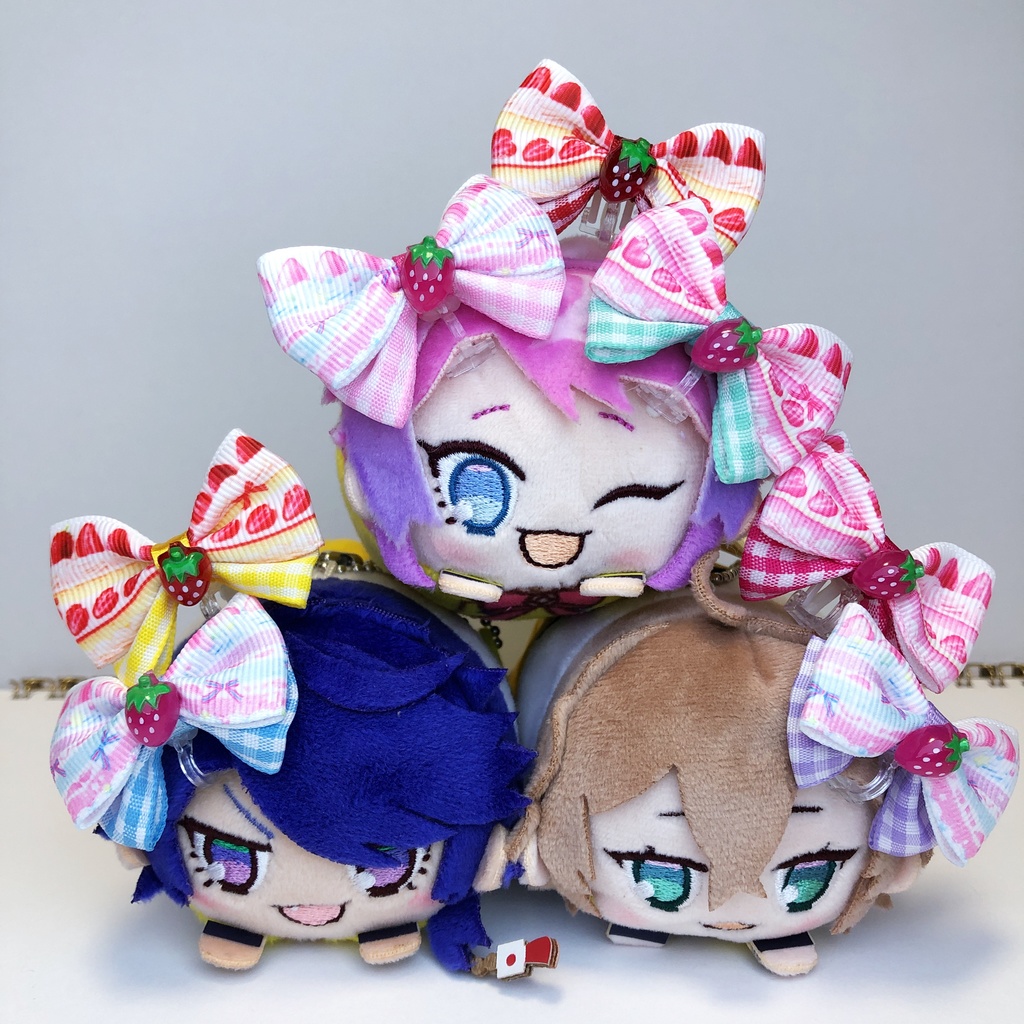 ぬいちゃん用ショートケーキ柄リボン