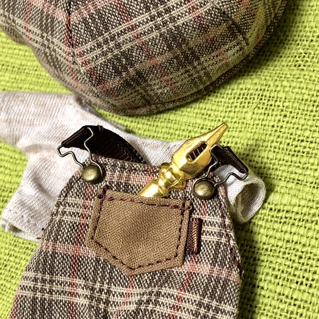 【展示のみ】チェック柄サロペットセット