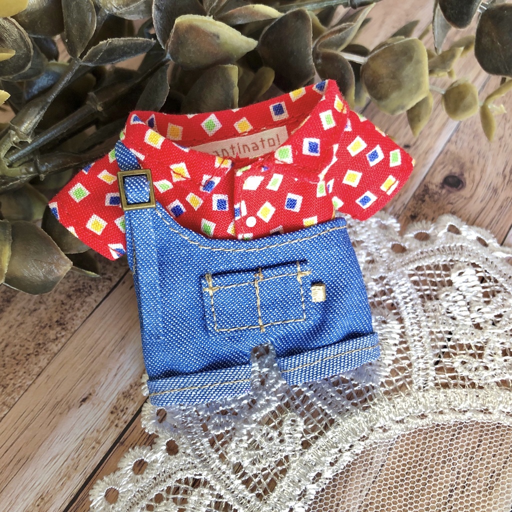 アシメサロペ+レトロシャツセット